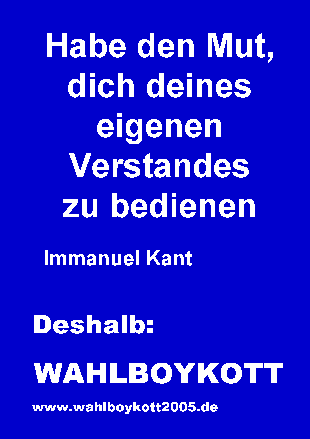 Anti-Wahlplakat Kant